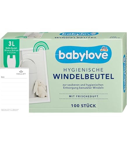 150 Windelbeutel Parfümiert, Farbig – 31x28 Cm, Mit Griffen, Für Babywindeln, Hundekot, Hygiene