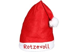 Alsino Witzige Weihnachtsmütze Nikolausmütze mit Spruch Sprüche Lustig - Weihnachtsmann Mütze rot mit Bommel Weihnachtsfeier Xmas Christmas Nikolaus