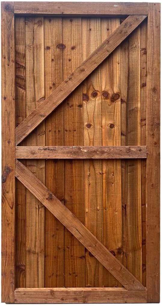 Beds Planet Garden Gate, Pedestrian Wooden Gate Pressure Treated, Wooden Feather Edge Garden Door 6ft Height 2 Feet Width 2 inches Depth (180cm High x 90cm Wide x 6cm Deep)