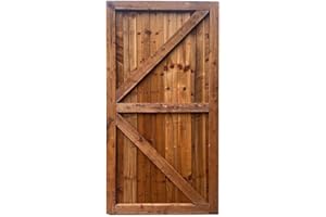 Beds Planet Garden Gate, Pedestrian Wooden Gate Pressure Treated, Wooden Feather Edge Garden Door 6ft Height 2 Feet Width 2 inches Depth (180cm High x 99cm Wide x 6cm Deep)