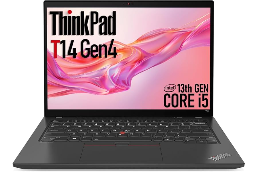 Lenovo ThinkPad T14 Gen 4 Business Laptop, 14 Zoll WUXGA (1920x1200) Display, 13th Gen Core i7-1365U, 16GB DDR4 RAM, 512