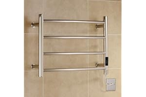 GREENED HOUSE Perugia Electric Stainless Steel Towel Rail H420mm W600mm Electric Bathroom Towel Radiator