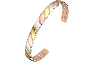 Jecanori Copper Bracelet for Men, 18X Strength Mens Magnetic Bracelets with 3,800 Gauss Magnets, 99.99% Pure Solid Copper Jewelry Gift