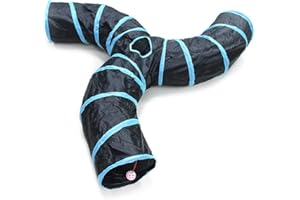 Bemodst Túnel para Gatos, 2 vías/3 vías/4 vías/5 vías, Plegable, Juguete para Gatos, Juguete Interactivo para casa de Laberinto para Conejos pequeños, Cachorros, Hurones, cobayas (3 vías)