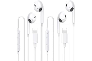 EOUOKU 2-Pack In Ear Wired Headphones [Apple MFi Certified] iPhone Wired Earphones Built-in Microphone and Volume Control Compatible with iPhone 14/13/12/11/SE/XR/XS/8/7