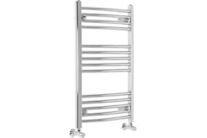 WARMEHAUS Fjord Scaldasalviette Curvo Design Termoarredo Calorifero Bagno 800 x 500mm Interasse: 450mm – 248 Watt Cromato