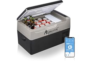 Alpicool G22 Réfrigérateur Portable à Compression, 12V Glacière Electrique Voiture 22L Mini Frigo Congelateur pour Maison, Voiture, dortoir, Camping ou Pique-Nique en Plein Air, 20 à 20℃