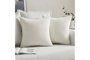 MIULEE 2er Set Kissenbezüge Dekokissen Körnig Dekorativ Kissenbezug Kissenhülle Sofakissen Deko Bezug Weich Zierkissen Kissen für Wohnzimmer Schlafzimmer 40x40cm Weiß