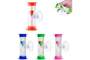 NUDFSY 4 Pcs Toothbrush Timer, Sand Timer 2 Minute Timer for Teeth Classroom Timer Sand Timers, Suction Cup Design Easy to Install and Use, Suitable for Timing Toothbrush Shower Cooking Games Exercising Etc