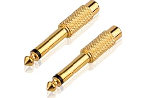 S SIENOC 6,3 mm (1/4") do 3,5 mm (1/8") słuchawki audio Golden Gold Plug Plated adapter (2 sztuki)