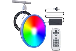 Brogachy RGB Luces Para Piscina, 30W Luz de Piscina, LED Piscinas con Control Remoto, 12V Impermeable IP68 Luz de Subacuática LED Lluminación