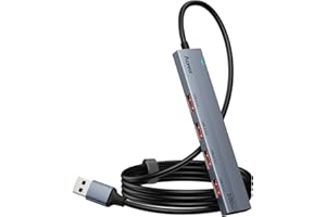 Aceele Hub USB 3.2 do 4 portów USB-A 3.2 Hub USB 3.2 z kablem przedłużonym o długości 1,2 m, 10 Gbps Wieloportowy adapter USB 3.2 Hub kompatybilny z MacBook Air/Pro, iMac itp