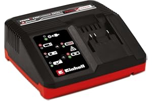 Einhell Chargeur Rapide Power X-Change (18V, Lithium-ION, 200-260V, 50-60 Hz, Charge Rapide 4 A, contrôle de la Batterie pour Un processus de Charge Optimal)