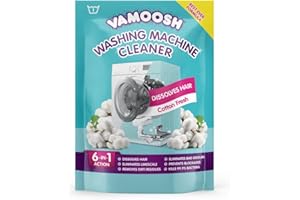 Vamoosh 6-in-1 Washing Machine Cleaner, Cotton Fresh Scent. Dissolves Hair, Eliminates Bad Odours, Removes Limescale, Deep Clean, Leaves Smelling Fresh, Antibacterial, Descales, 1 Wash
