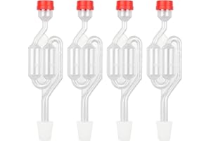 Eozighi 4 Pezzi Gorgogliatore Fermentazione Airlock Trasparente Gorgogliatori con Coperchio in Plastica Tubi di Fermentazione Airlock di Fermentazione, per Casa Vino, Birra, Sottaceti Fermentazione