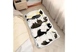 POPUPWAVE Area Rugs for Bedroom 40 * 120 cm, Washable Cute and Funny Kids Pets Rug Modern Printed White Irregular Shape Entryway Rug (Penguins)