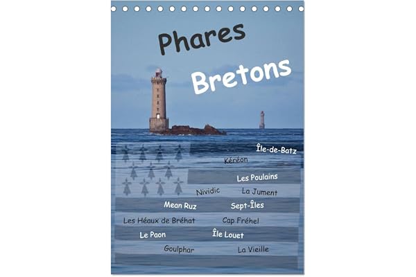 Phares Bretons (Tischkalender 2026 DIN A5 hoch), CALVENDO Monatskalender: Leuchttürme in der Bretagne