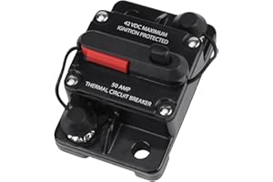 WALFRONT DC12 V-42 V wodoodporny wyłącznik automatyczny ręczny resetowanie 50 A-300 A samochodowy stereo audio, morski, łódź, rower, wbudowany bezpiecznik, ulepszona wersja (50 A)