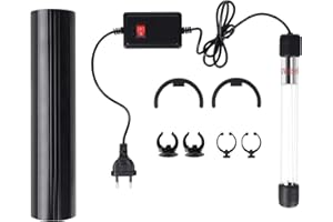 SWAWIS 9W UV Aquarium Stérilisateur Lampe, 220V UV Stérilisateur pour Aquarium avec Ventouse et Bouclier Lumineux, pour Stérilisation sous l'eau Élimination Algues Désodorisation