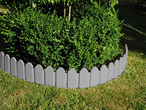 Zaun Set in grau 2,40 m Rasenkanten Beeteinfassung Palisade Beetumrandung Garten Rasen Zierzaun Gartenzaun Beet - 8