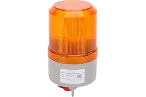 WALFRONT Luz de Advertencia BERM 220VAC Luz EstroboscóPica LED Sirena Luces de Advertencia Industriales Zumbador para FáBricas, Estaciones BEM-1081J(amarillo)