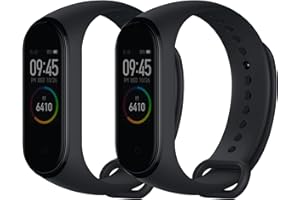 kwmobile Opaska sportowa kompatybilna z Xiaomi Mi Band 4 – opaska z termoplastycznego poliuretanu i silikonu, zestaw do monitorowania aktywności, 2 szt. czarny + czarny, czarny + szary