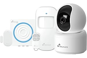 Nivian-Sistema de Alarma para Casa y Negocios Sin Cuotas Mensuales | Kit de Alarma WiFi con Control Remoto a través de App Tuya | Función SOS | Fácil Instalación Sin Cables