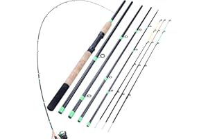 Sougayilang Feeder Rod Canne à pêche portable à 3 pointes Spinning Casting Travel Rod Gamme complète Action Carpe Grobrute Multicolore