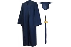 GraduationMall Toga y Birrete Graduacion Adulto 2024 con Borla Gorro Graduacion Unisex para Bacholr de Secundaria y Universidad 12 Colores