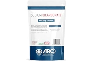 ARC) HEALTH+NUTRITION WWW.ARCHEALTHNUTRITION.CO.UK Sodium Bicarbonate 600mg Tablets - Food Supplement - Suitable for Men & Women - Made in UK (180)
