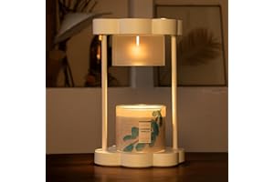MAKYTWOW Candle Warmer Lamp with Dimmer, 2H/4H/8H Timer, Compatible with Yankee Candle Large Jar Candle, Safety Night Lamp for Home Scented Jar Candles Heater (Creamy White)