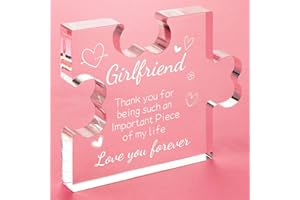 Funnli Gifts for Her, Engraved Acrylic Block Puzzle Girlfriend Gifts, 3.35 x 2.76 Inch Table Decoration Present for Birthday, Christmas, Anniversary, Valentines Gifts for Her Girlfriend