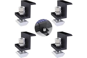 RHEIN BELEUCHTUNG Solarmodul Halterung Endklemme Kit, Solar Panel Randklemme Halterungen, Solar Endklemme Verstellbare Solar Panel ,Befestigung Solarmodul Für Solarpanel, 4 Stück Halter Solarpanel, für Modulhöhe 35 mm