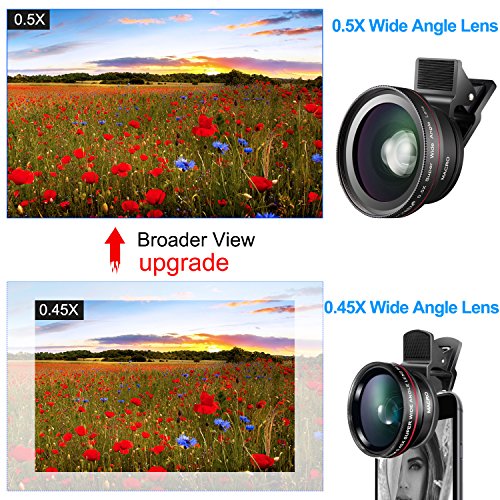 Obiettivo universale con clip, per smartphone, obiettivo per fotocamera HD 