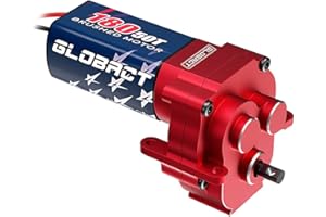 GLOBACT 180 50T Brushed Motor with Aluminum Transmission Gearbox for 1/18 TRX4M Upgrade Accessories (Red)