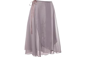 zffriction Damen Ballettrock Wickelrock Chiffon Tanzrock Verstellbare Taillenband Gymnastik Ballettrock für Erwachsene Frauen