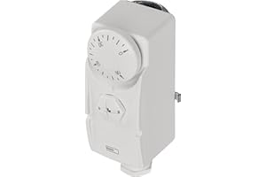 EMOS - termostato analogico con manopola e molla a spirale - manuale, cablato - sistemi di riscaldamento e raffreddamento - regolazione della temperatura 0-90 °C - montaggio a superficie - bianco