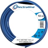 Electraline 13231 Single Pole Cable FS17, Section 1 x 4 mm&sup2;, Blue, 10 m