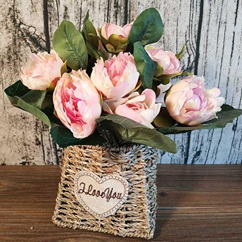 Jhyflower Personality fashion basket simulation fake flower pot decoration living room table decoration TV cabinet coffee table dresser, Q paragraph