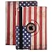 Produktbild iPad mini 1 Hülle , elecfan ® 360 Grad Drehbaren PU Leder Hülle Smart Schutzhülle USA Flag Muster Multi Funktion mit Standfunktion für iPad mini 1 2 3 (iPad mini 1 2 3, Flag-USA)