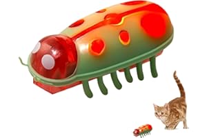 Ailan Pet Mini Marienkäfer, elektrisches Katzenspielzeug, kann Licht ausstrahlen, interaktives Spielzeug, Käfer, Lernspielzeug für Katzen und Kätzchen zum Spielen und Trainieren (rot grün)