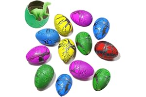 MAKFORT Lot de 12 œufs de Pâques - Couleurs magiques - Œuf dinosaure - Incubation - Jouet de Pâques - Cadeau pour garçons et filles
