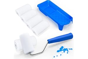 DOTTALL Wałek piankowy do malowania ścian z gumowymi uchwytami, 6-częściowy wałek malarski 5.5 cm o dużej gęstości