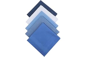 Giantree Lot de 5 mouchoirs en coton pour homme, carrés de poche classiques, mouchoirs, 40,1 x 40,1 cm, 5 couleurs, multicolore, 40*40 cm