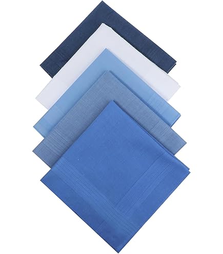 7 Pack Heren/Heren Wit Satijn Omzoomd Zakdoeken Met & Blauw Geborduurde Initialen, I, Wit, Eén maat