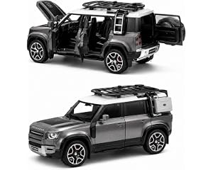 THE Baby COMPANY1:32 Scale Alloy Metal Pull Back Die-cast Collectible Car Model with Sound & Light Toy for Kids (Grey Defender) THE Baby COMPANY1:32 S