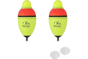 PATIKIL Boyas de Pesca Iluminadas, Flotadores de Pesca de EVA con Luz y Batería para Pesca Nocturna