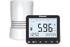 Geevon Portable Wireless Rain Gauge with Indoor Digital Display, High Precision Rainfall Measurement, Perfect for Garden and Farm Outdoor Use, Real Time Rainfall Measurement and Flood Alert System