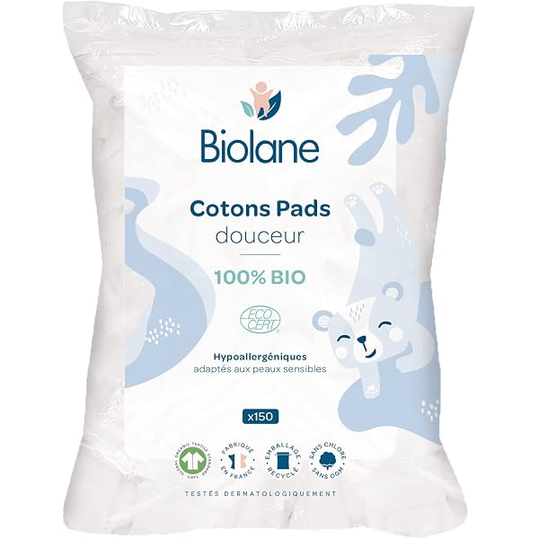 Disques De Coton 100% Bio - 600 Disques (12 Sachets X50) - Ultra Doux, Blanchis Sans Chlore - Fabriqué En France - 2