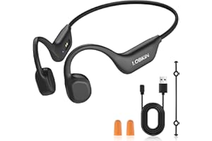 LOBKIN Bone Conduction Headphones, Open Wireless Bluetooth 6.0 with Magnetic IPX6 Waterproof Earphones Running Headphones, Ultra-Lightweight Sports Earbuds for Gym Workout Cycling